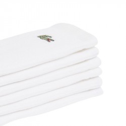 Prix 3 Paires De Chaussettes Lacoste Hautes Côtelées Blanc