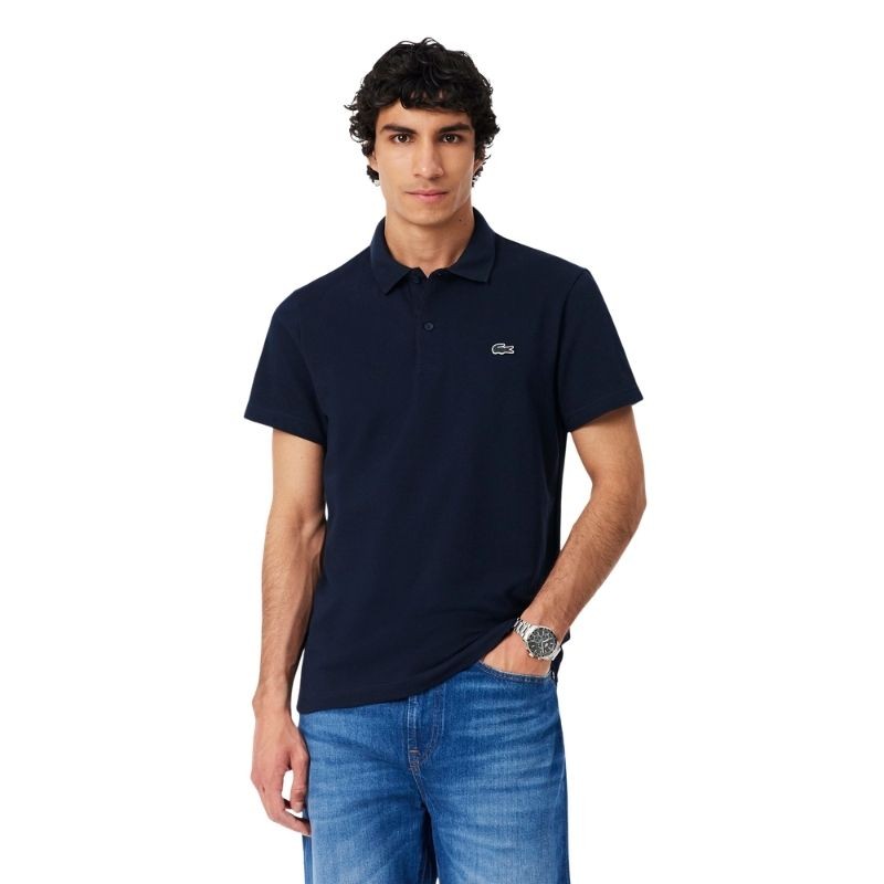 Polo Lacoste Sport Regular Fit Coton Mélangé Bleu Marine