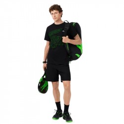 Prix T-Shirt Lacoste Sport Ultra Dry Imprimé Crocodile Noir