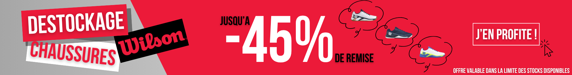 Déstockage chaussures de tennis Wilson