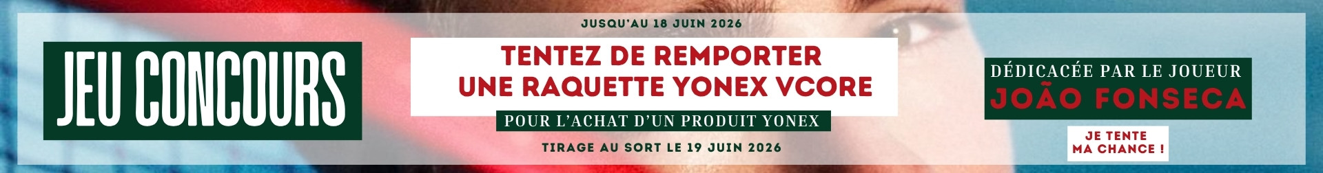 Jeu concours Yonex : Une raquette Vcore a gagner