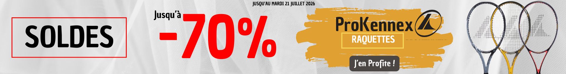 Soldes raquettes ProKennex : jusqu'&agrave; -70% de remise