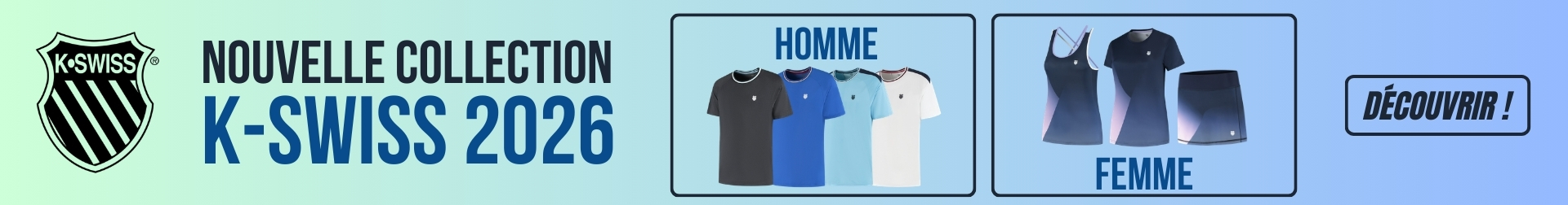 Nouveaut&eacute;s textile K-Swiss 2026